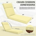 thumbnail image 2 of Kimunuk Outdoor Chaise Lounge Cushions, 80" x 26" x 4" Waterproof Pool Beach Recliner Replacement Cushions with Ties, Light Yellow, 2 of 7