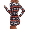 thumbnail image 4 of Women Christmas Pajamas Sexy V-neck Long Sleeve Bodycon Romper Shorts Button Playsuit Pjs Sleepwear, 4 of 5