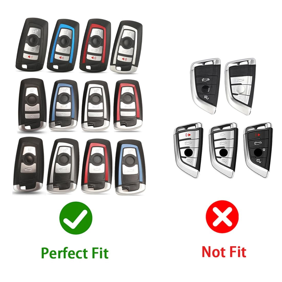 Key Cover Case, Zinc Alloy Key Fob Shell Compatible for BMW X1 X3 X4 X5 X6 1 2 4 5 6 7 M3 M5 M6 GT3 GT5 G30
