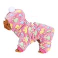 thumbnail image 2 of Autumn Winter Pet Clothes Jump Suit Warm Pajamas Clothing for Dogs Cats Small Animals Rose Red Dog Paw L, 2 of 4