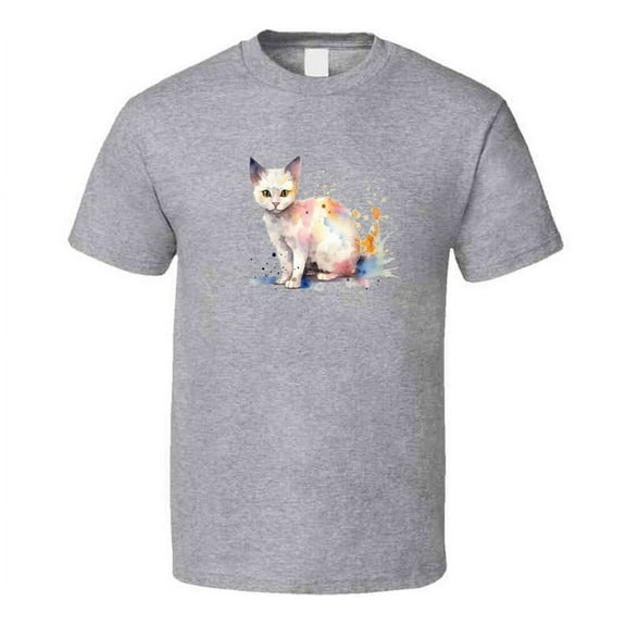 Cat Watercolor Tee Pretty Cat Lover Tshirt Feline Novelty T Shirt