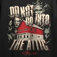 thumbnail image 2 of The Conjuring 4: Last Rites (2025) House, Ghost, Do not go into the Attic text and logo on black Adult Crop Tee-XL, 2 of 4
