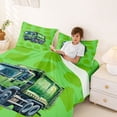thumbnail image 3 of Castle Fairy Watercolor Garbage Truck Full Size Sheets 4-Piece for Teens, Minimal Solid Background Bed Sheets for Bedroom, Green, 3 of 6