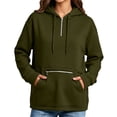 thumbnail image 7 of ThriftyPlait Womens Hoodies Quarter Zip Pullover Sweatshirt Long Sleeve Zipper Kangaroo Pocket Drawstring Hood Loose Fall Casual Outerwear, 7 of 7