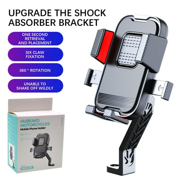 Soporte para teléfono de motocicleta | Soporte para manillar de bicicleta para navegación | Soporte universal para smartphone con amortiguación de vibraciones