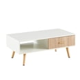 thumbnail image 4 of Hassch 40.9" Coffee Table with One Drawer, Modern Rectangular Center Table for Living Room, White+Natural, 4 of 7