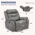thumbnail image 2 of Bonzy Home Set of 2 Leather Recliner Chairs, 360° Swivel Rocker Manual Reclining Chair for Living Room, Gray, 2 of 6