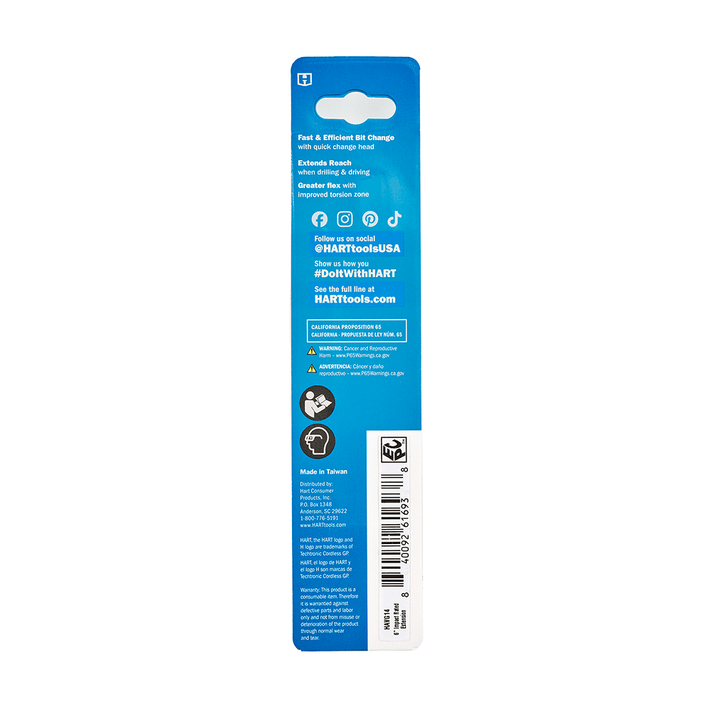 HART 6-inch Steel Quick Change Extension