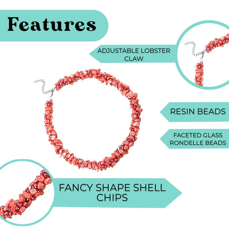 Green Beaded Necklaces For Women - Beachy Necklaces For Women Chunky Western Shell- Colorful