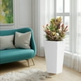 thumbnail image 4 of MAYEERTY 30"H Metal Tapered Planter:Large Garden Pot,Drainage Hole&Rubber Plug for Home&Patio,White, 4 of 5