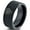 Black Flat Tungsten, variant on Tungsten Heart Love Hippy Boho Emoji Band Ring 8mm Men Women Comfort Fit Black Dome Brushed Polished