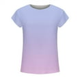 thumbnail image 3 of QLEICOM Women's Tee Shirts, Gradient Color Print Short Sleeve Crew Neck Tee Casual Loose Fit Summer Shirt Tops, Plus Size Gradient Loose Tops, Tees & Blouses for Women S-5XL, 3 of 4