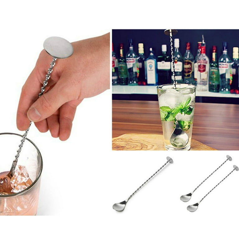 Hemoton Stainless Steel Stirrer Cocktail Wine Stirring Rod Bar Stirrer Spoon Stir Sticks Stirring Spoon