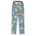 thumbnail image 4 of kaondbfi Women's Linen Printed Casual Pants Summer Lightweight Elastic Waist Beach Vacation Trousers with Pockets, 4 of 9