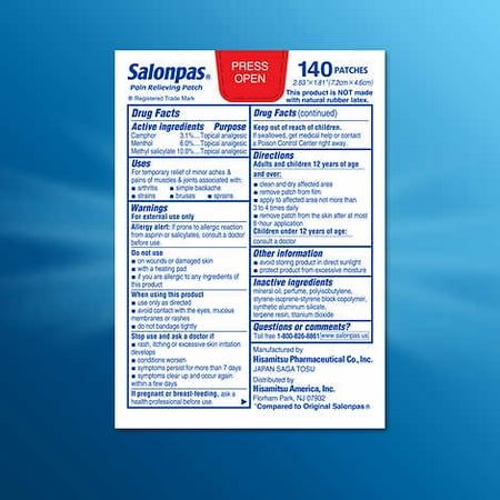 Salonpas Pain Relieving Patch - 140 Patches