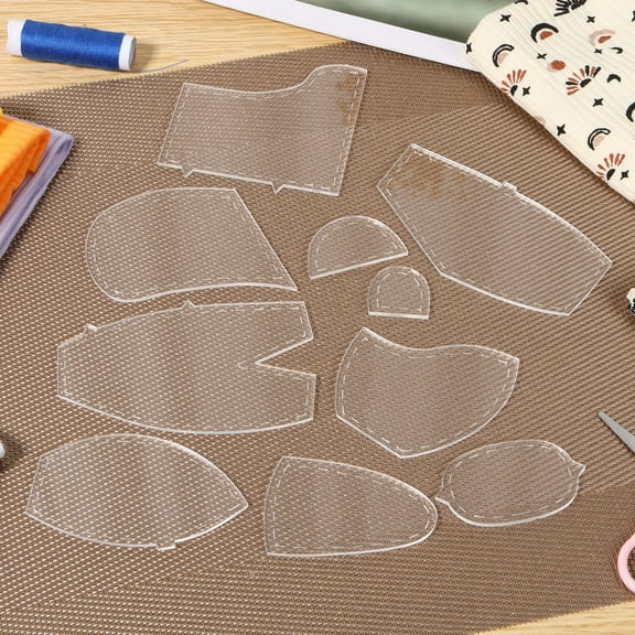 10Pcs Memory Bear Template Ruler Set 10/12/15 Inch Acrylic Memory Bear Pattern Template Bear Sewing Template Bear Quilting Template Ruler with Instruction for Sewing