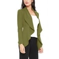 thumbnail image 3 of Moa Collection Women's Long Sleeve Open Front Blazer Solid Office Jacket (S-3XL), 3 of 6