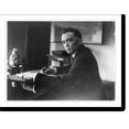 thumbnail image 2 of Historic Framed Print, [J. Edgar Hoover, half-length portrait, facing left, seated at desk, holding pen], 17-7/8" x 21-7/8", 2 of 9