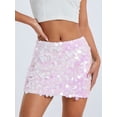 thumbnail image 2 of Cenuakty Women's Sparkle Sequin Skirt Glitter Mini Skirt Belly Dance Short Skirt Clubwear Festival Costume, 2 of 9
