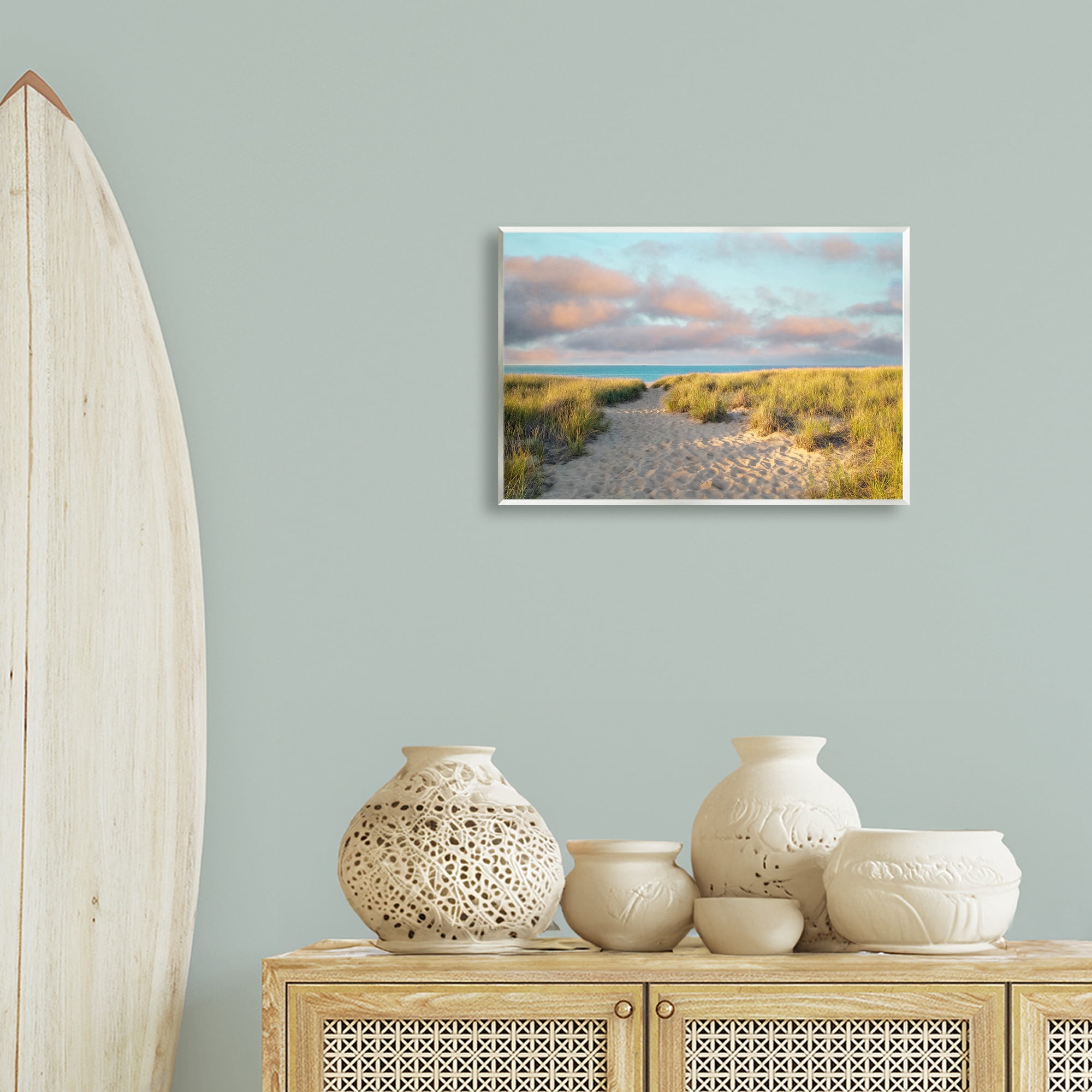 Stupell Industries Beachy Footprints Path Landscape & Nature Photography Unframed Art Print Wall Art, 19 x 13