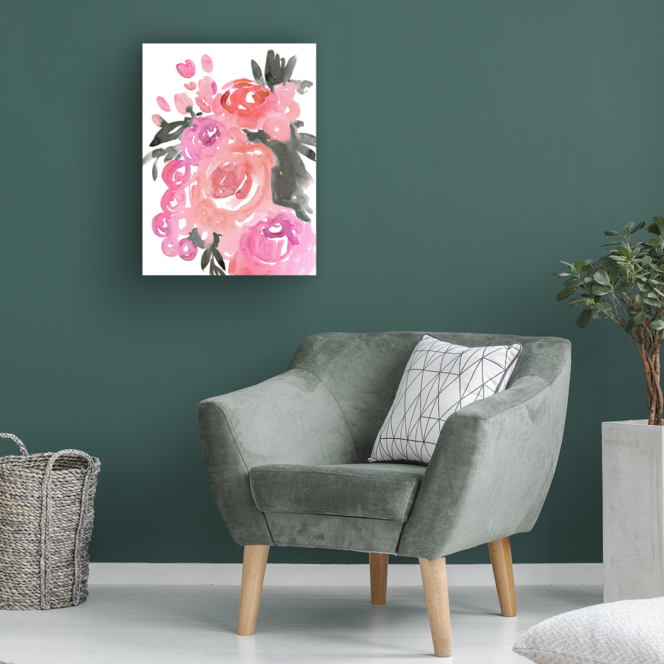 Trademark Fine Art Rosana Laiz Blursbyai Maeko loose watercolor florals II Canvas Wall Art