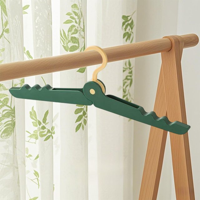Birdeem Foldable Clothes Hanger, Portable Laundry Drying Rack for Travel - Collapsible Space Saving Organizer, Adjustable Hooks, 13.8 Inch Foldable Design for Home Camping Closet Storage