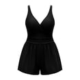 thumbnail image 5 of Qiopertar Plus Size Tankini Swimsuits for Women Vintage Ruffle Swim Dress Two Piece Bathing Suits High Waist V Neck Tummy Control Modest Beach Pool Party, Black XL, 5 of 7