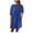 Blue, variant on Antinious Women Short Sleeve Round Neck Solid Button Pocket Casual Dress