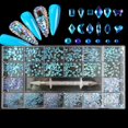 thumbnail image 1 of Taladro de uñas con rejilla de 21 en caja, taladro de fondo plano de vidrio, taladro de forma especial, juego de joyas de diamantes de imitación para uñas DIY, 1 of 6