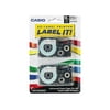 Casio XR12WE2S Tape Cassettes for KL Label Makers, 12mm x 26ft, Black on White, 2/Pack
