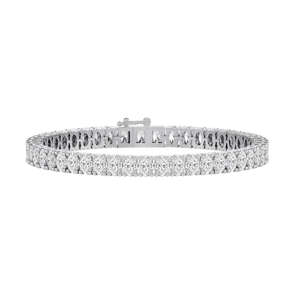 DIAMOND CLUB 10 Carat Lab Grown Diamond Tennis Bracelet 14K White Gold (VS1 Clarity, F-G Color), 4-Prong Basket Setting