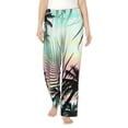 thumbnail image 2 of Lsque Tropical Summer Palm Print Women's Pajama Pants, Lounge Pant - Comfortable Home Wear,Elastic Waistband, Stylish Design-XX-Large, 2 of 9