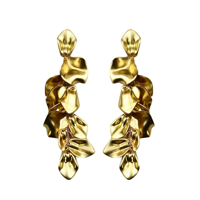 Pendientes Largos Pétalos de Flor Pendientes Diseño Maduro y Elegante Empalme Pendientes Pendientes
