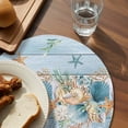 thumbnail image 3 of Blue Beach Coastal Round 13 Inch Placemats Set of 8, Nautical Shell Starfish Coral Summer HeatResistant Non Slip Place Mats for Dining Table, Wipeable Braided Kitchen Table Mats for Housewarming, 3 of 9