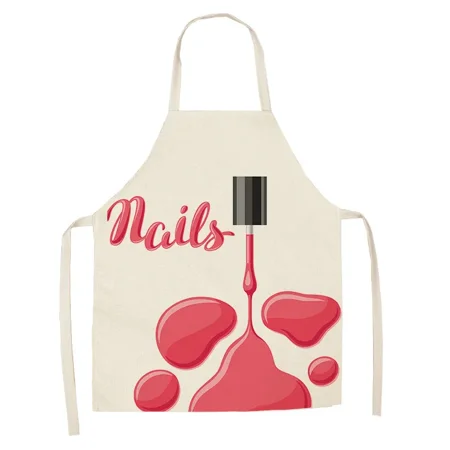 

Fashion Lipstick Perfume Apron Sleeveless Cotton Linen Kitchen Appliance Household Baking Studio Anti Dirty Clothes Apron