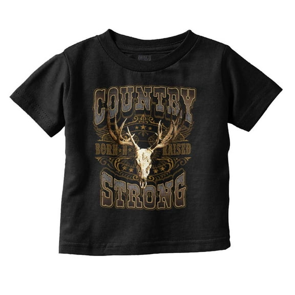 Country Western Born N Raised Skull Toddler Boy Girl T Shirt Infant Toddler Brisco Brands 6M