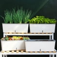 thumbnail image 4 of Self-Watering Planter Pots Long Strip Double Layer Flower Pot for Indoor Home Garden Modern Decorative, 4 of 7