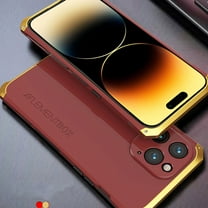 for iPhone 12 Pro Max Case Heavy Duty Metal Aluminum Bumper PC Hard Back [Shockproof][Dropproof][Dust-Proof][Military Grade] Rugged Full Body Protection Cover Case for iPhone 12 Pro Max, Redgold