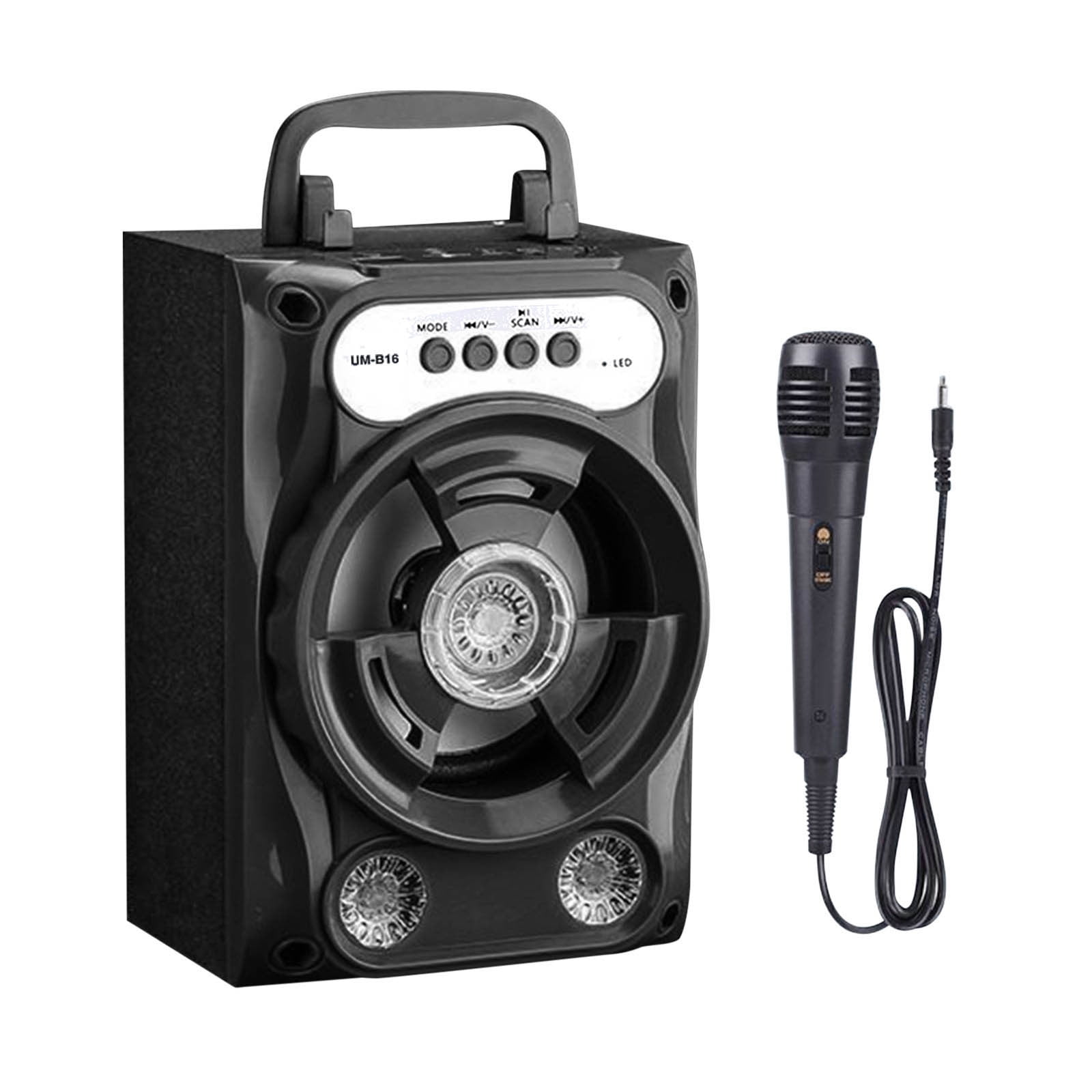 Herunwer Portable Wireless Bluetooth Speaker with LED Lights, Multi-Mode Karaoke Speaker for Home and Outdoor Entertainment