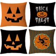 thumbnail image 1 of Funda de almohada decorativa de Halloween 4 piezas color negro WEIHJMXG, 1 of 5