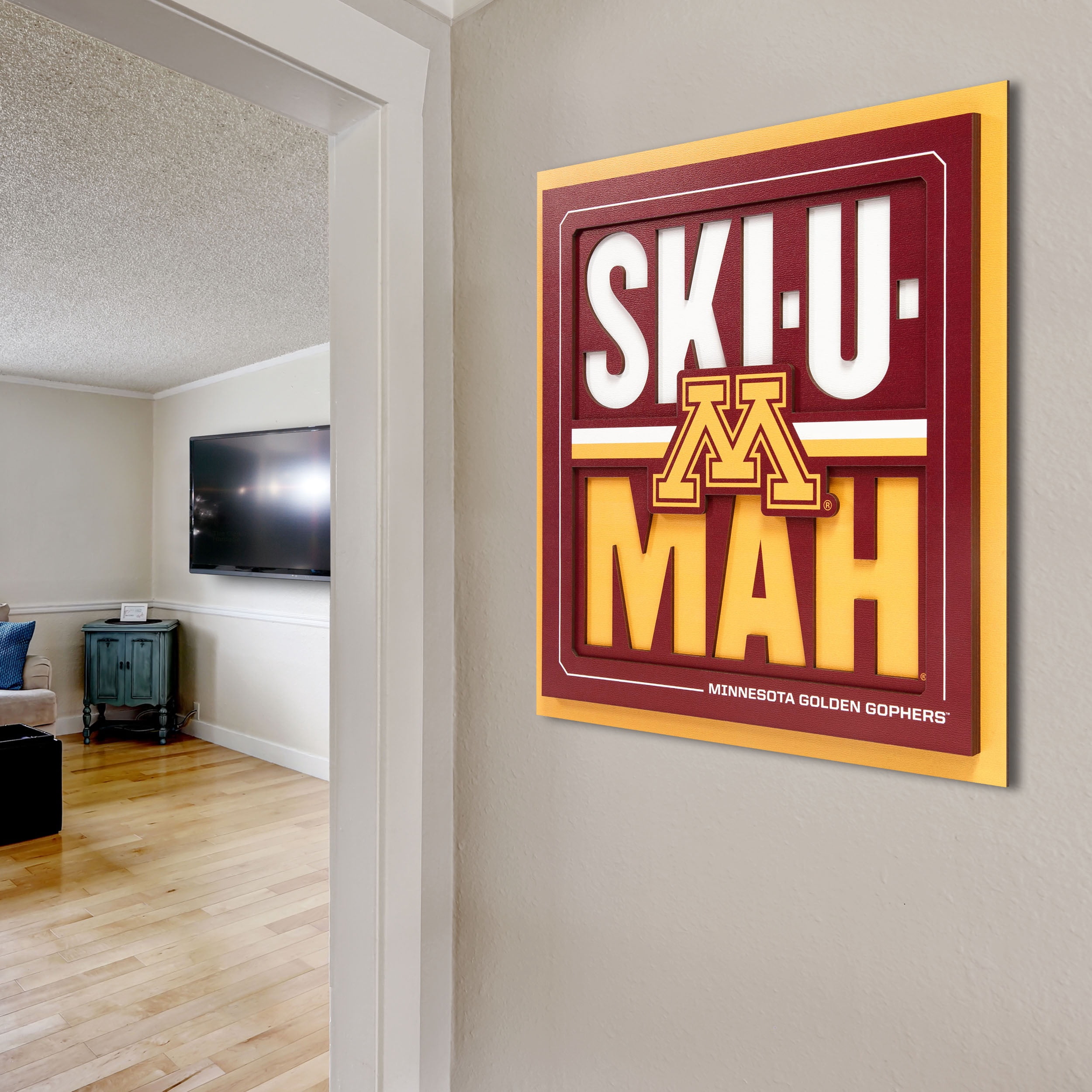 IDNA Minnesota Golden Gophers 12" x 12" Slogan Series 3D Wall Art