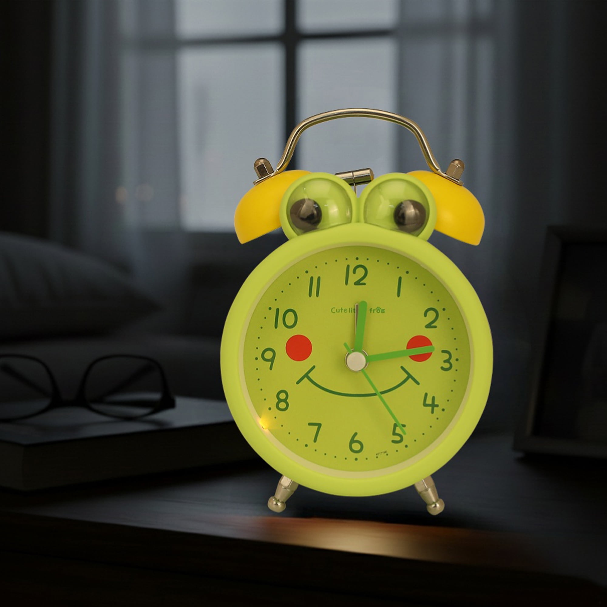 REGALWOVEN Cute Alarm Clock, Traditional Dual Bell Design, Loud Alarm, Frog Shape Design for Bedroom Orange 3.4"L x 2.1"W x 5.1"H