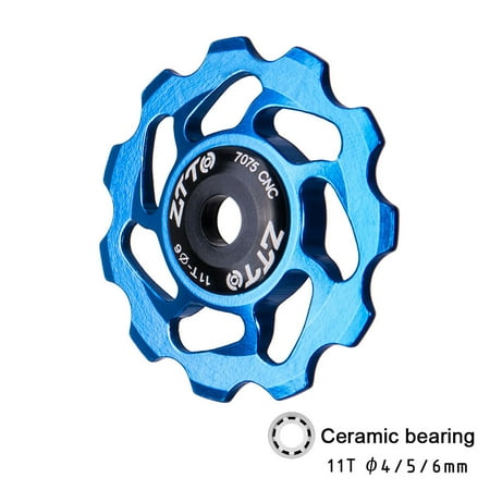 - ZTTO 11T MTB Bicycle Rear Derailleur Jockey Wheel Ceramic Bearing Pulley CNC Road Bike Guide Roller Idler 4mm 5mm 6mm