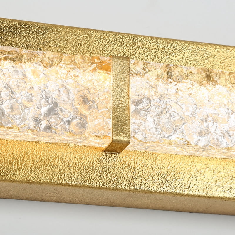 LNC Linear LED Wall Sconce,Modern Textured Acrylic Wall Light,3000K Warm,750LM,Gold Bathroom Vanity Light for Bedroom and Bathroom