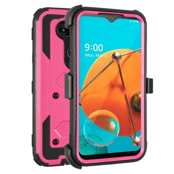 Mignova for LG K31 Case, Built in [Screen Protector] [Full Body] [Heavy Duty Protection ] Shock Reduction Bumper Phone Case Cover for LG K31 / LG Aristo 5 / LG Aristo 5 Plus(Pink)