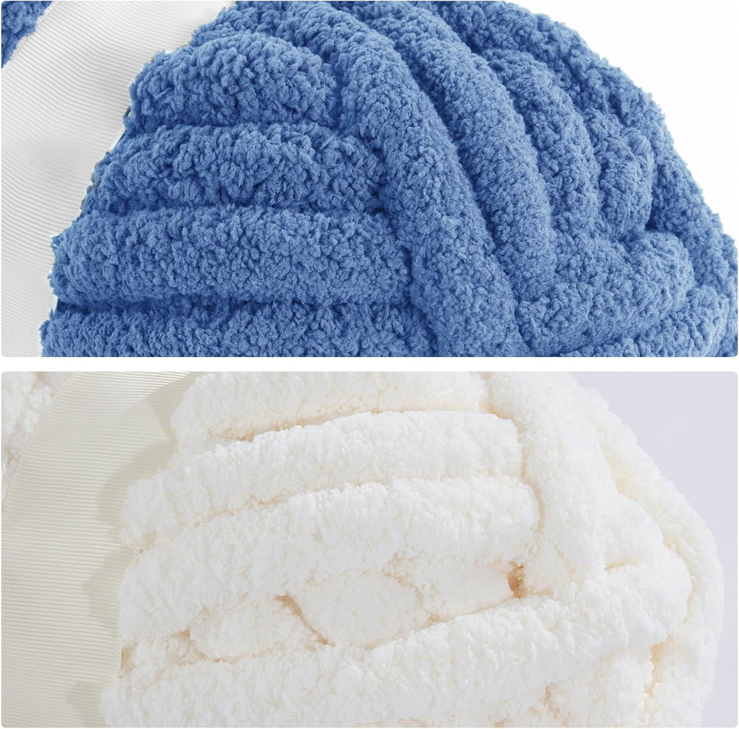 Assorted Chunky Yarn for Crocheting 8 Pack, Fluffy Jumbo Chenille Yarn, Soft Plush Yarn Bulky, Giant Thick Fuzzy Yarn for Hand or Arm Knitting (27 yds,8 oz Each Skein)