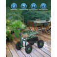 thumbnail image 4 of Siège de Travail de Jardin Roulant avec Roues, Chariot de Jardinage à Siège Pivotant à 360° avec Poignée de Direction Extensible, Plateau à Outils et Panier de Rangement, Capacité de 400 Lb, Tabourets de Jardinage pour Patio, Cour et Extérieur, 4 of 8