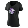 thumbnail image 2 of Women's Black Sacramento Kings Alternate Logo V-Neck T-Shirt, 2 of 3