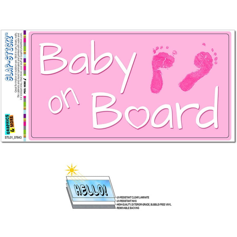 Baby Girl On Board  Laminated Car Sign 