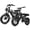Black+Black, variant on ESKUTE V100 & V300 Electric Bikes for Teens Adults, 750W–1500W Peak Motor, 28–30+MPH, 48V Removable Battery, Fat Tires, 7-Speed E-Bike with Dual Suspension, Black & Purple, UL2849